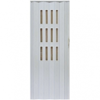 Drzwi harmonijkowe 001S-80-49 biały dąb mat 80 cm