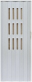 Drzwi harmonijkowe 001S-90-49 biały dąb mat 90 cm
